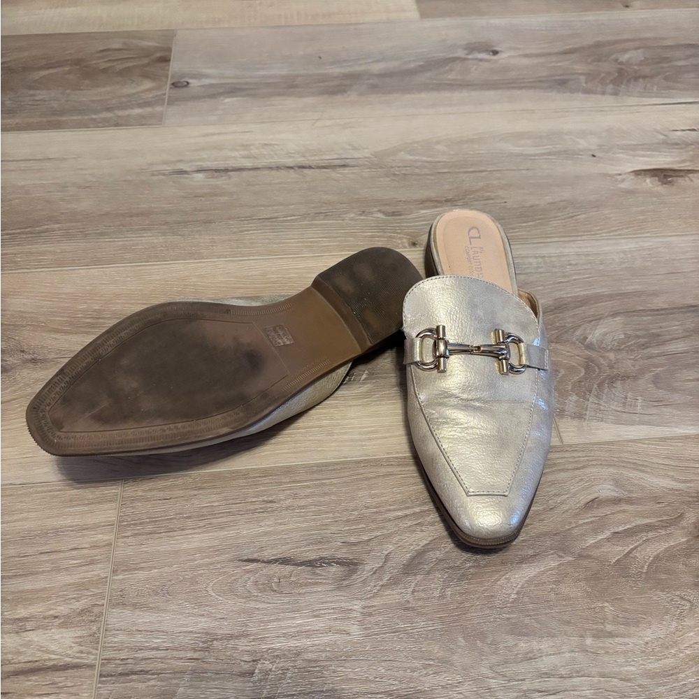 CL by Laundry Gold Mules with Metal Accent - Picture 3 of 3